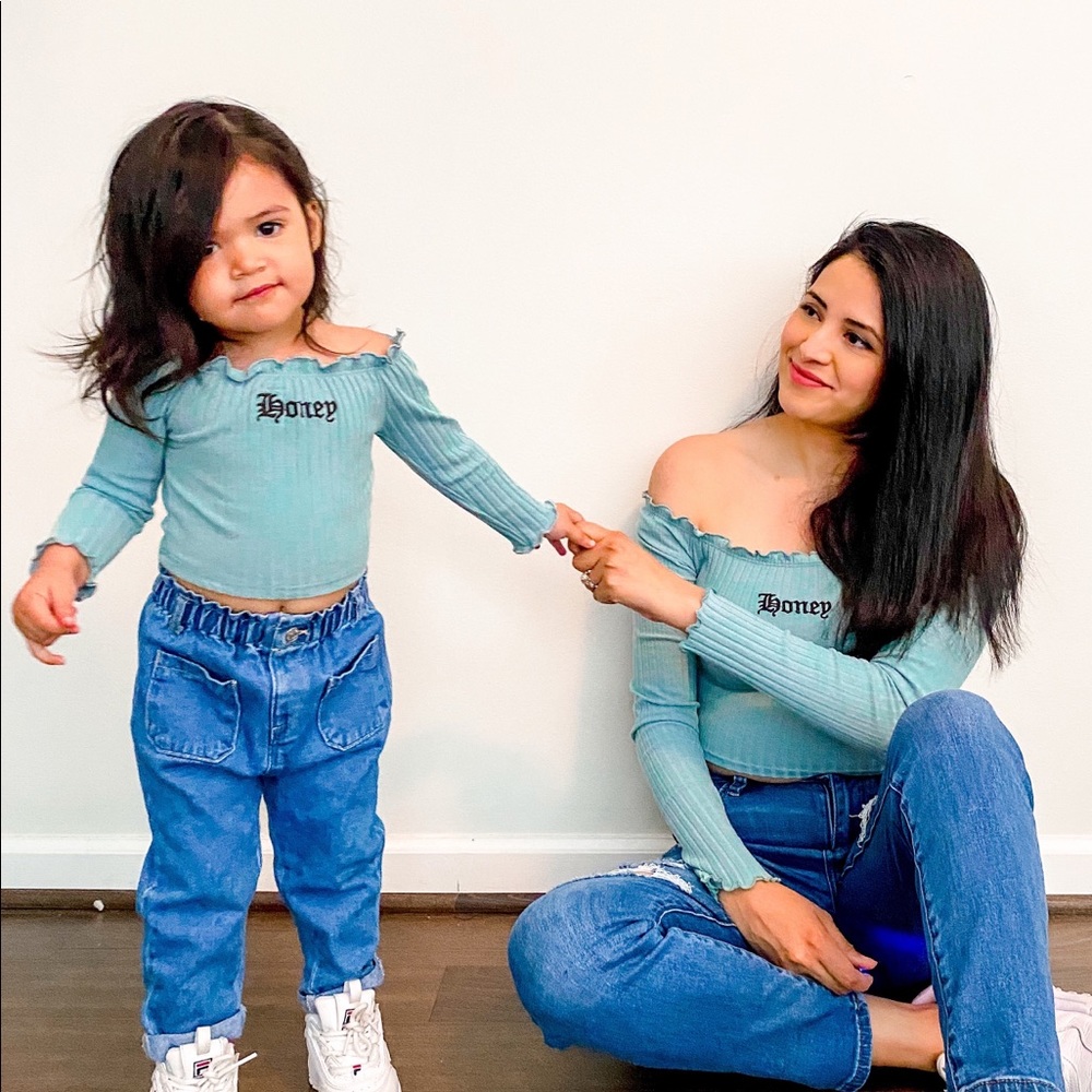 Mommy & Me matching honey tops. You get both for the price.
